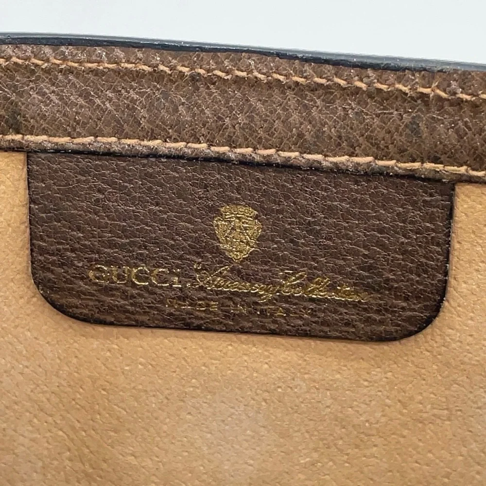 Auth Gucci GG Supreme Sherry Line PVC Clutch Bag
